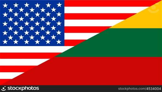 united states of america and lithuania half country flag