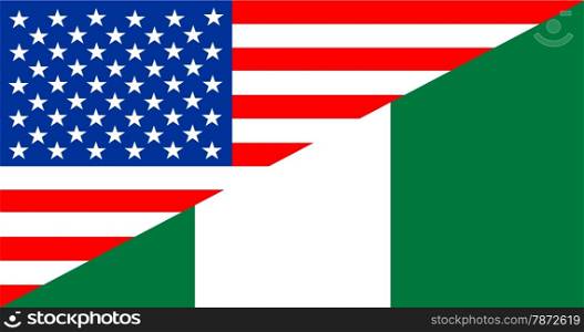 united states of america and nigeria half country flag