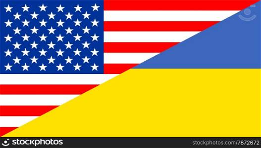 united states of america and ukraine half country flag