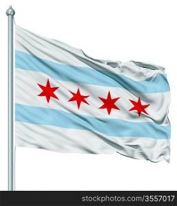 United States of America Chicago city flag fluttering in the wind