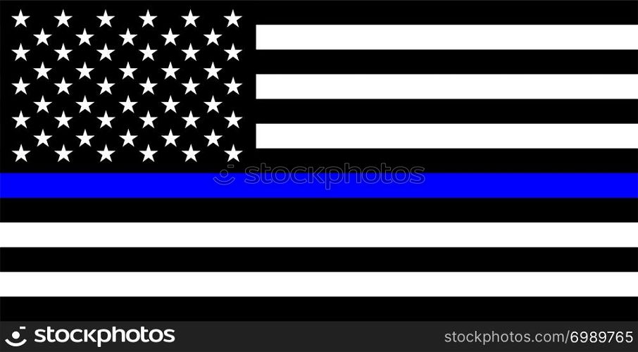 united states of america country police thin blue line flag