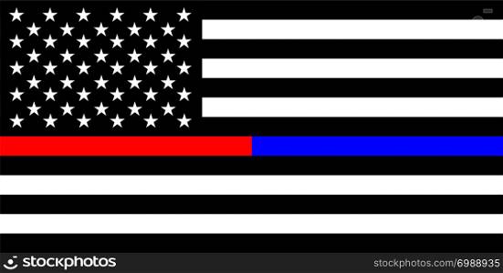 united states of america country police thin blue red line flag