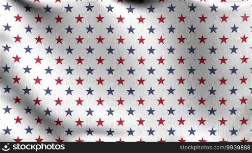 United States of America national flag blowing in the wind isolated for 4th of July or Independence Day. Official patriotic abstract design. 3D rendering illustration of waving sign symbol.