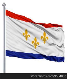 United States of America New Orlean city flag fluttering in the wind