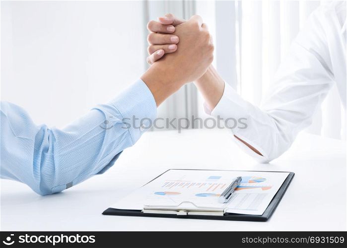 unity concept, business team holding hands together