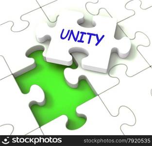 Unity Puzzle Showing Partner Team Teamwork Or Collaboration