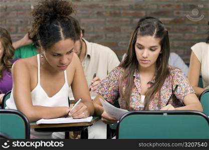 University students studying in a classroom