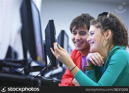 University students using computers