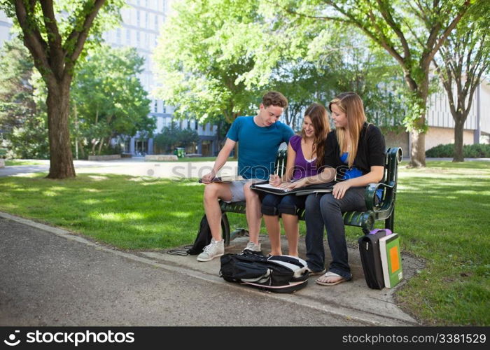 University students working together on a project