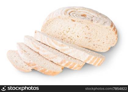 Unleavened Bread Sliced With Dill Seeds Isolated On White Background