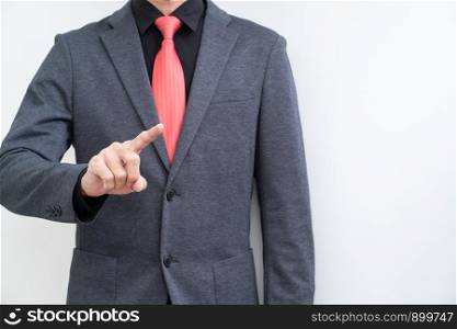 Unrecognize businessman with hand pointing