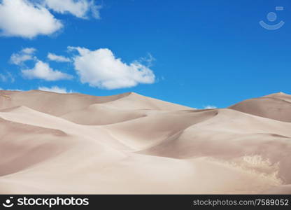 Unspoiled sand dunes in the remote desert
