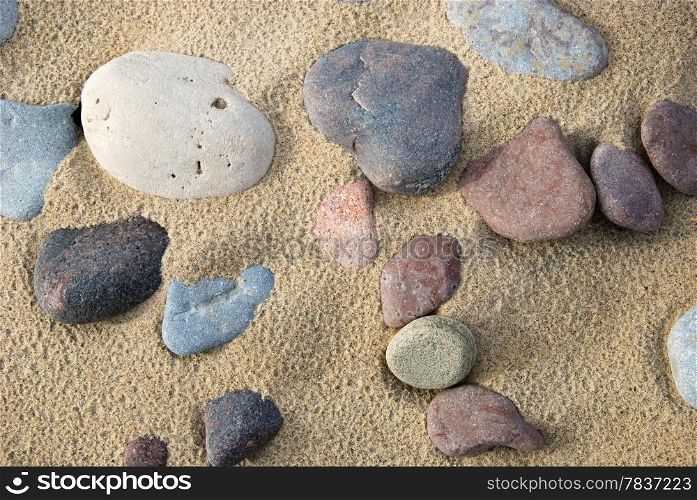 Untouched sandy beach with pebbles at the coast of the swedish island Oland in the Baltic sea