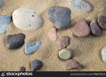 Untouched sandy beach with pebbles at the coast of the swedish island Oland in the Baltic sea
