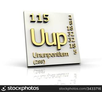 Ununpentium Periodic Table of Elements - 3d made