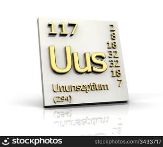 Ununseptium from Periodic Table of Elements - 3d made