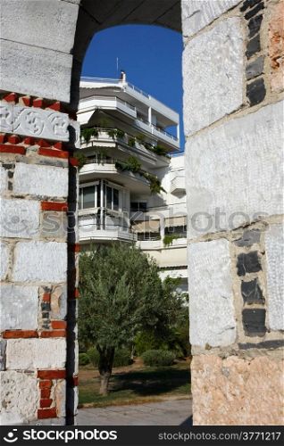 Unusual building view in Volos Greece