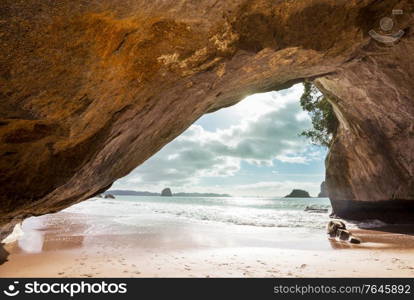 Unusual Cathedral Cove, Coromandel Peninsula, New Zealand