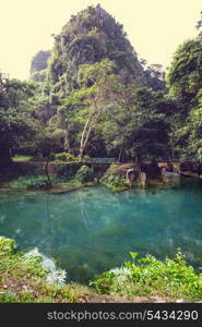 Unusual cliffs in Laos