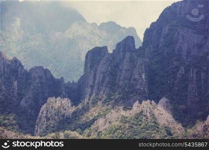 Unusual cliffs in Laos