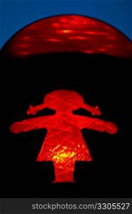 unusual female figure of german pedestrian traffic lights