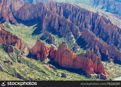 Unusual mountain landscape near Tupiza, Bolivia