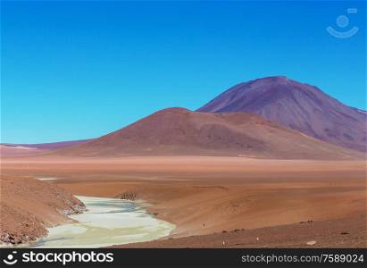 Unusual mountains landscapes in Bolivia altiplano travel adventure South America