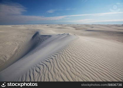 Unusual natural landscapes in White Sands Dunes in New Mexico, USA