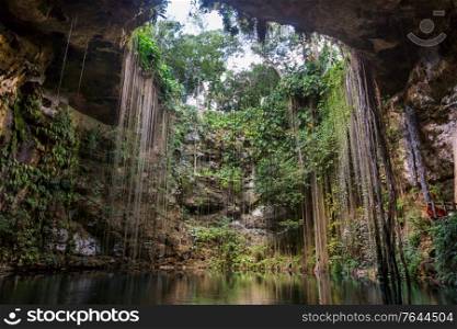 Unusual natural tropical landscapes - Ik-Kil Cenote, Mexico