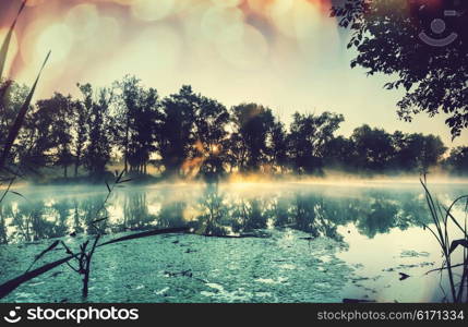 Unusual river fog in summer season