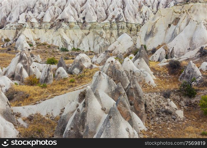 Unusual rock formation in Cappadocia, Turkey