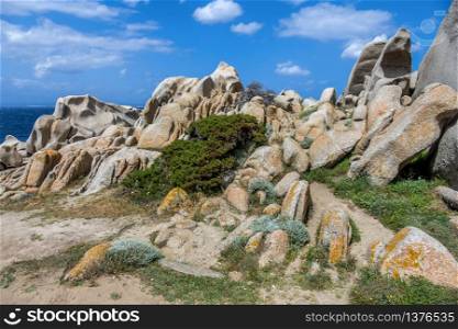 Unusual Rock Formation near the Sea at Capo Testa Sardinia