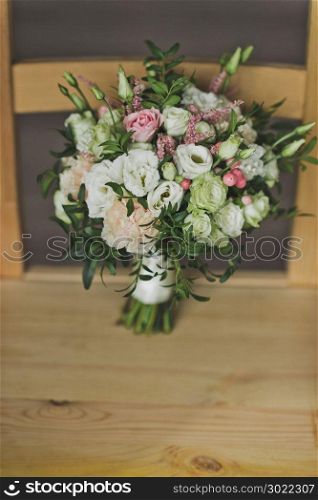 Unusual wedding bouquet.. Original wedding bouquet of miniature roses and greenery 271.