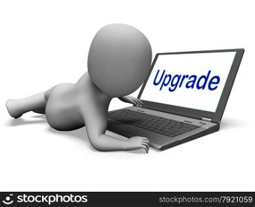 Upgrade Character Laptop Meaning Improving Upgrading Or Updating
