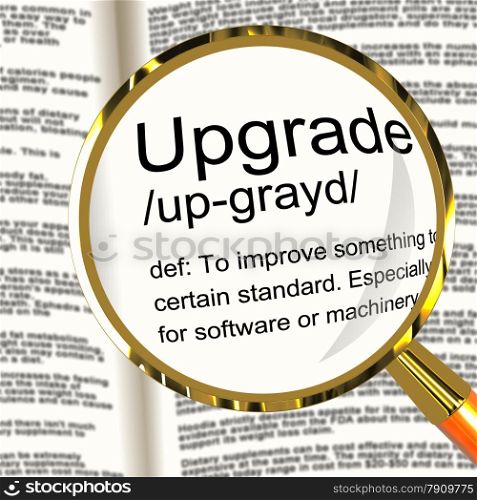 Upgrade Definition Magnifier Showing Software Update Or Installation Fix. Upgrade Definition Magnifier Shows Software Update Or Installation Fix