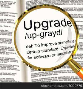 Upgrade Definition Magnifier Showing Software Update Or Installation Fix. Upgrade Definition Magnifier Shows Software Update Or Installation Fix