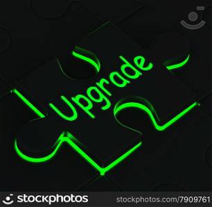 Upgrade Glowing Puzzle Showing Updating Versions And Applications