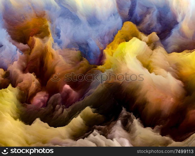 Upper Atmosphere of Jupiter. Impossible Planet series. Creative arrangement of vibrant flow of hues and gradients to serve as backdrop for projects on art, creativity and design