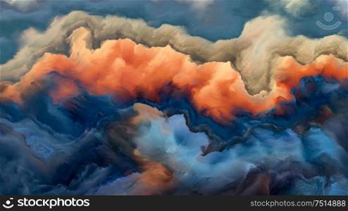 Upper Atmosphere of Jupiter. Impossible Planet series. Creative arrangement of vibrant flow of hues and gradients to serve as backdrop for projects on art, creativity and design