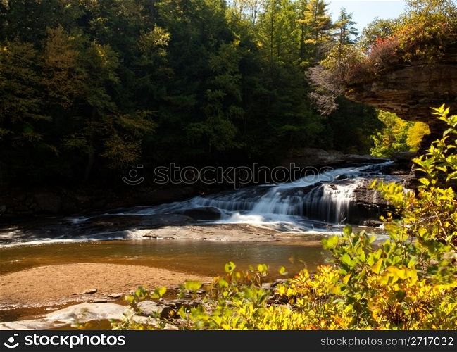 Upper falls in Swallow Falls State Park in Maryland USA
