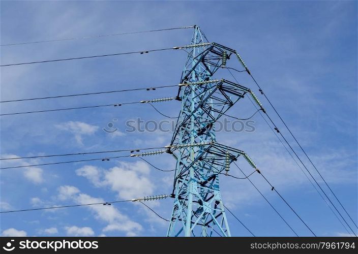 Upper part of electric power transmission line, Sofia, Bulgaria