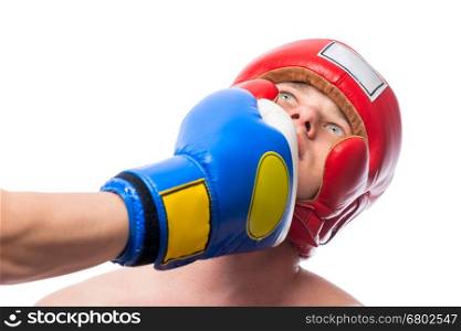 uppercut punch in the face from the bottom opponent isolation