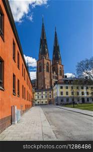 Uppsala Cathedral is a cathedral located between the Uppsala University Main Building and the River Fyris in the centre of Uppsala, southeastern Sweden
