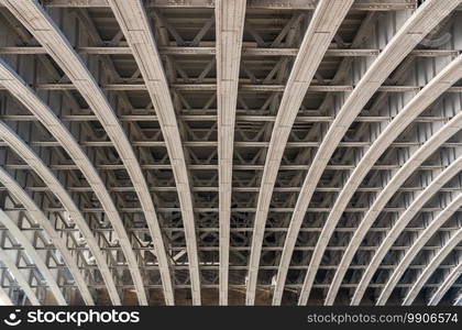 Uprisen angle of Structure and beams under the Bridge. No focus, specifically.