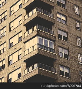 Urban city style, brick building in New York City, USA