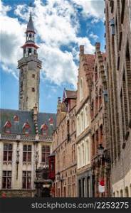 Urban landscape, medieval architecture in Bruges, Flanders, Belgium