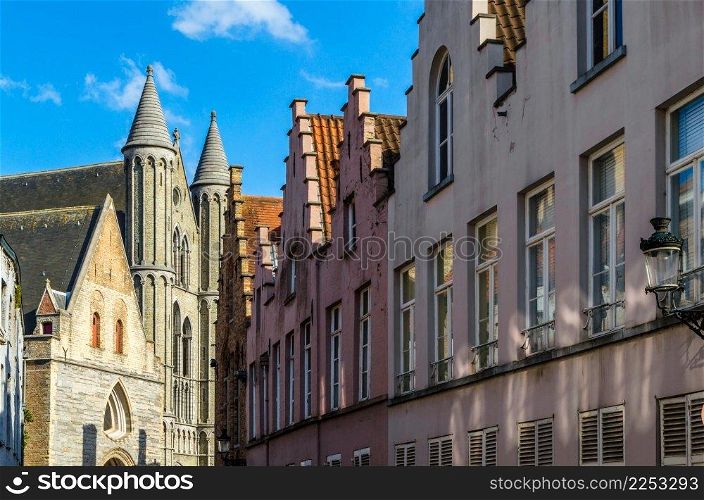 Urban landscape, medieval architecture in Bruges, Flanders, Belgium