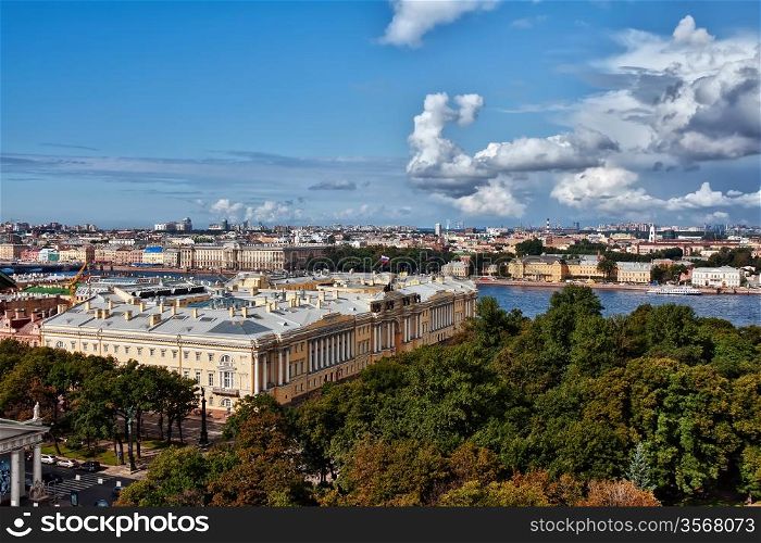 Urban landscape, the city of St. Petersburg, view from above