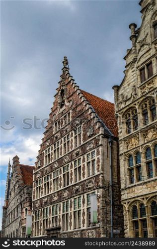 Urban landscape, typical Flemish architecture in the city of Ghent, Belgium