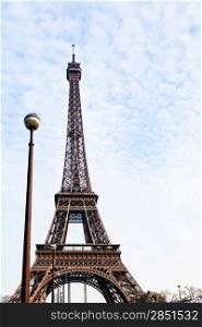 urban lantern and Eiffel tower in Paris